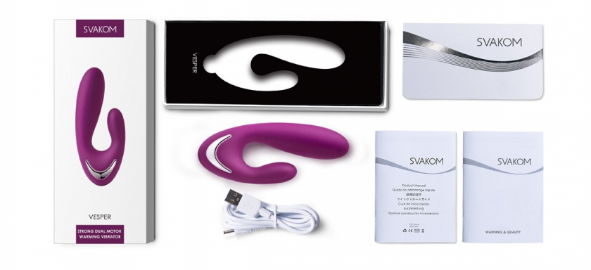 Dương vật giả 2 đầu rung sưởi ấm Svakom Vesper massage kích thích cực đã