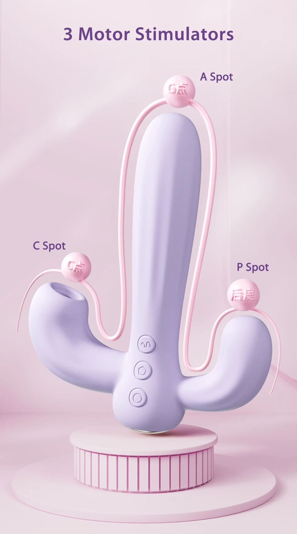 Dương Vật Giả 3 Đầu Cao Cấp Rung Mút Kích Thích Mạnh Mẽ