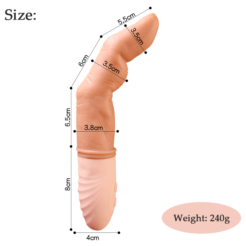 Ngón Tay Silicon Siêu Mềm Mịn Rung Móc Sưởi Ấm Hút Khách