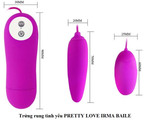 Trứng Rung Silicon 2 Đầu Mềm Mịn PretyLove Irma 12 Chế Độ Siêu Phê