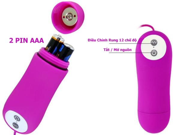 Trứng Rung Silicon 2 Đầu Mềm Mịn PretyLove Irma 12 Chế Độ Siêu Phê