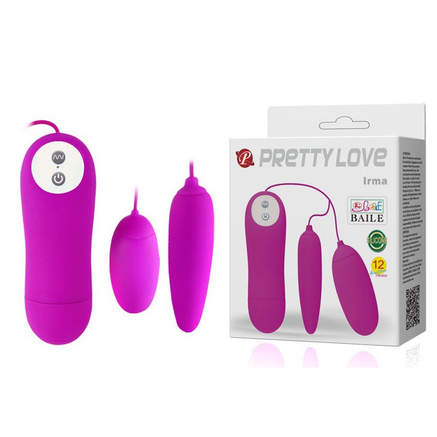 Trứng Rung Silicon Mềm Mịn 2 Đầu Siêu Rung 12 Chế Độ - PretyLove Irma