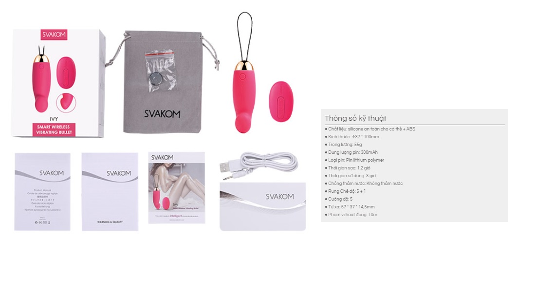 Trứng Rung Svakom IVY Mỹ Remote Đa Chức Năng Kích Thích G