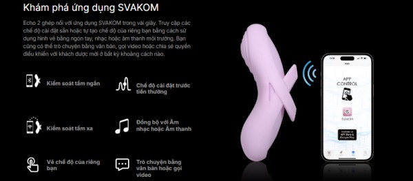 Trứng Rung Gắn Quần Chip Svako Echo 2 Điều Khiển Wifi Sưởi Ấm Cao Cấp