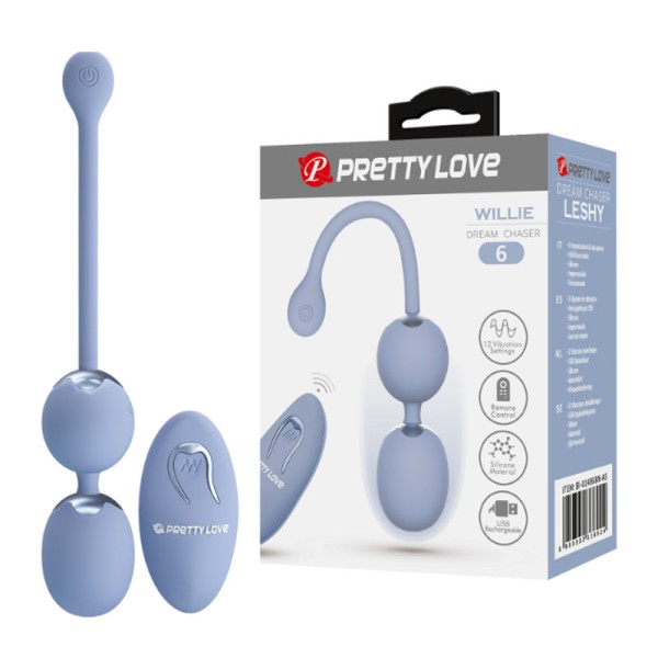 Trứng rung cao cấp từ xa PrettyLove Willie silicon mềm mại