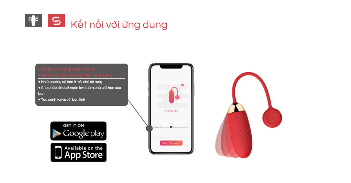 Trứng rung Svakom Ella Neo điều khiển điện thoại size nhỏ tiện lợi