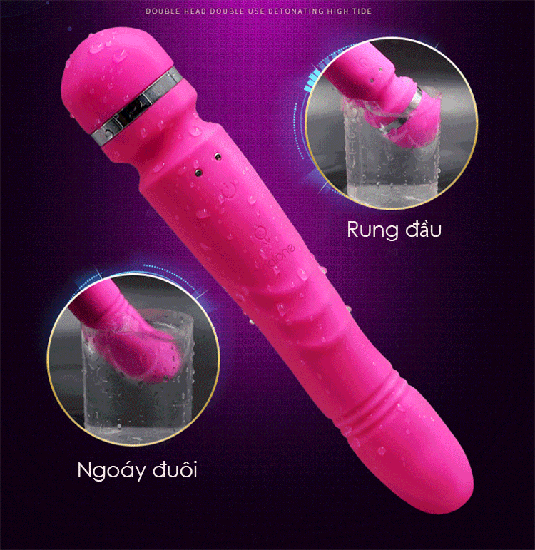 Chày Rung Kích Thích Điểm G  Đầu Rung Đuôi Ngoáy Siêu Mạnh  Sưởi Ấm - Nalone Yoni