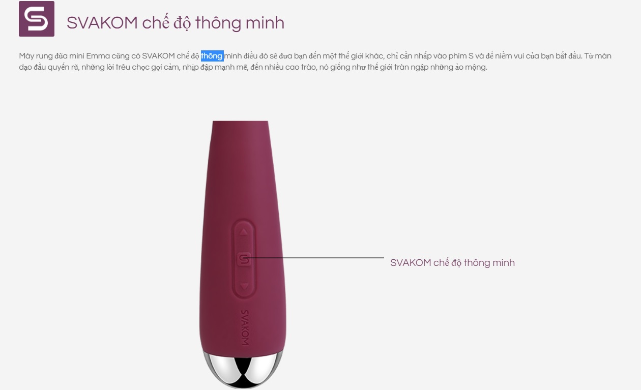 Chày Rung Svakom Mini Emma Rung Mạnh Đa Chế Độ An Toàn