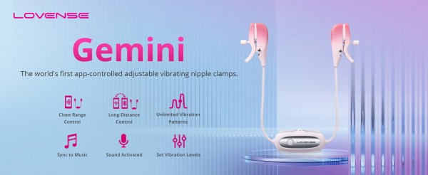 Máy Massage Núm Vú Lovense Gemini Rung Mạnh, Điều Khiển App Toàn Cầu
