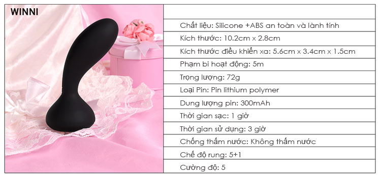 Sextoy hậu môn Svakom Julie cao cấp điều khiển từ xa rung mạnh