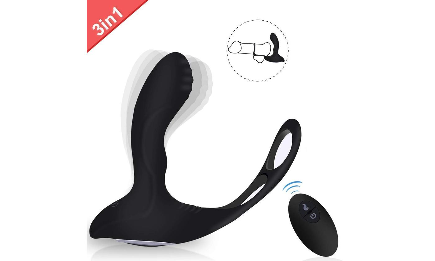Heating Prostate Massage Vibrating Ring Silicone Remote