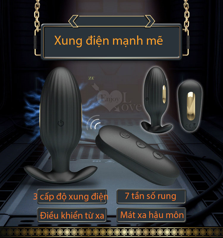 Máy Rung Hậu Môn Mạ Vàng 24k Sang Trọng Điều Khiển Từ Xa Hấp Dẫn