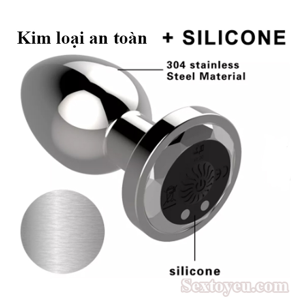 Phích cắm hậu môn inox siêu rung điều khiển từ xa 10 chế độ Phích cắm hậu môn inox siêu rung điều khiển từ xa 10 chế độ