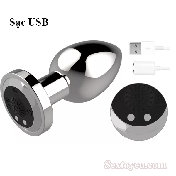 Phích cắm hậu môn inox siêu rung điều khiển từ xa 10 chế độ Phích cắm hậu môn inox siêu rung điều khiển từ xa 10 chế độ