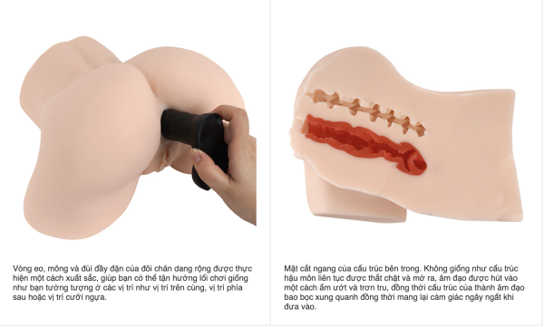 Âm Đạo Giả Vòng 3 Silicon 45kg Đùy Gợi Cảm Kích Thích Mạnh Mẽ