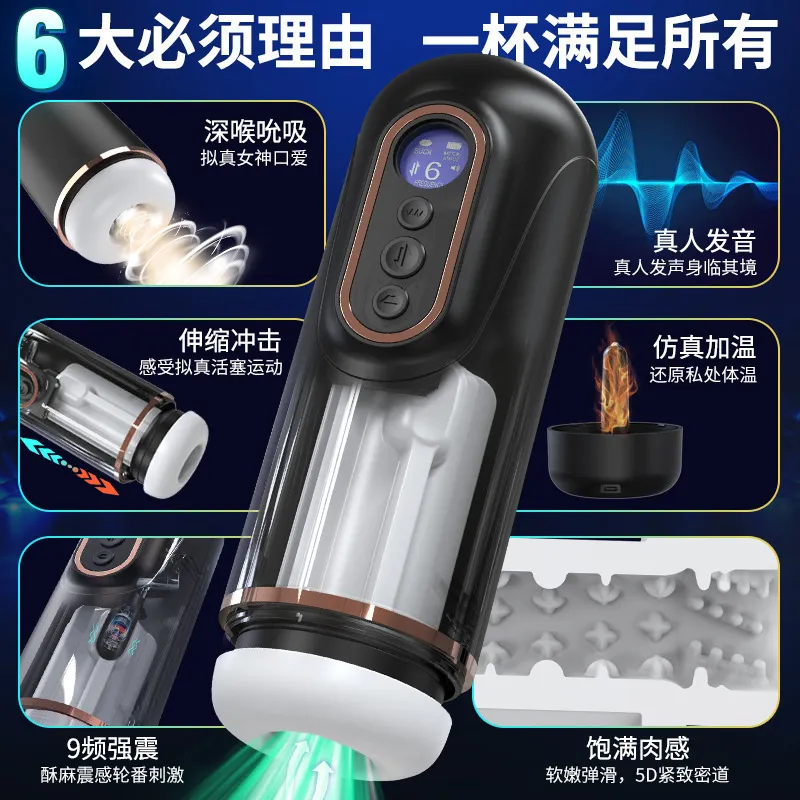 Âm đạo giả tự động sục mút rung co bóp sưởi ấm Doris