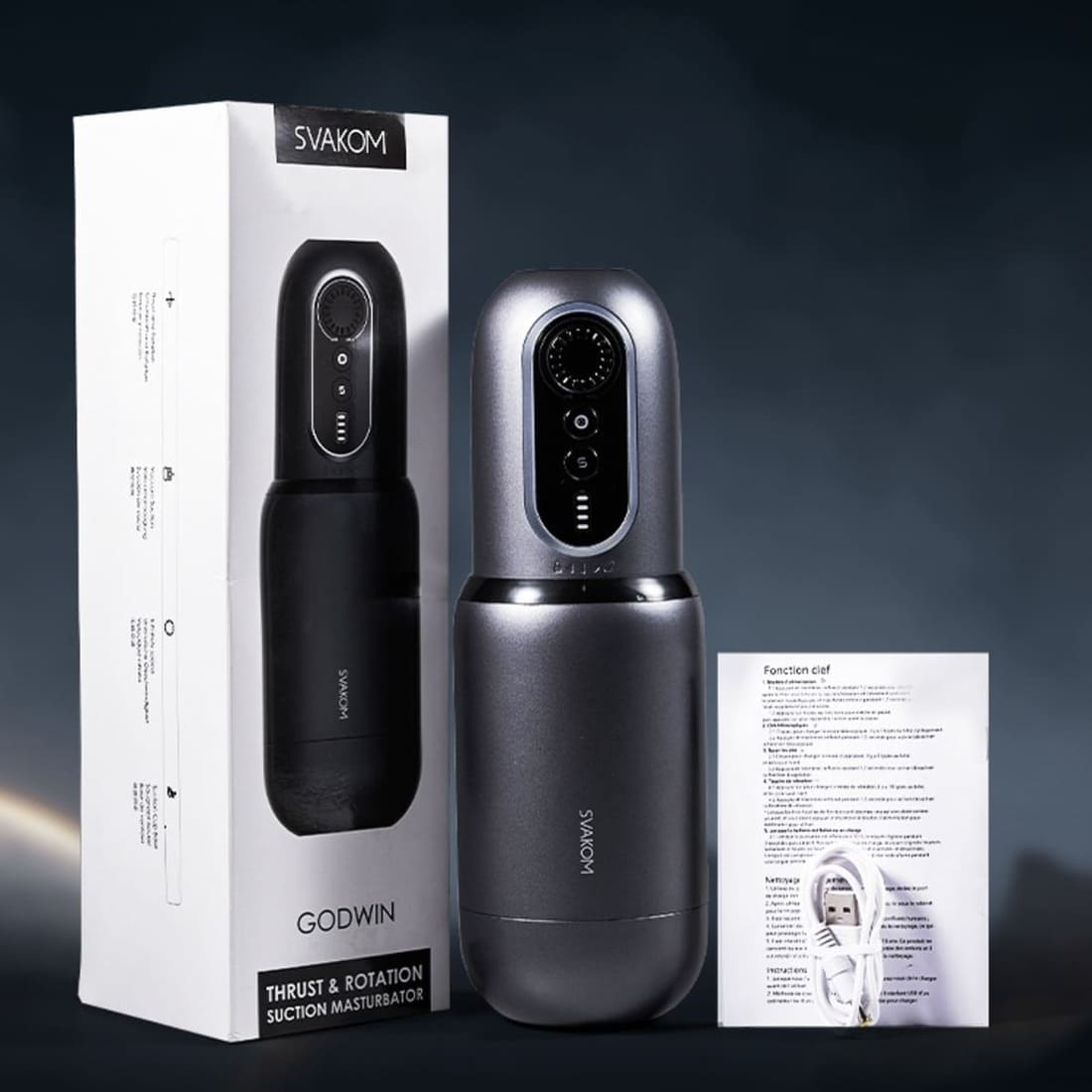 Âm Đạo Giả Tự Động Thụt Xoay Co Bóp Dán Tường Svakom Godwin