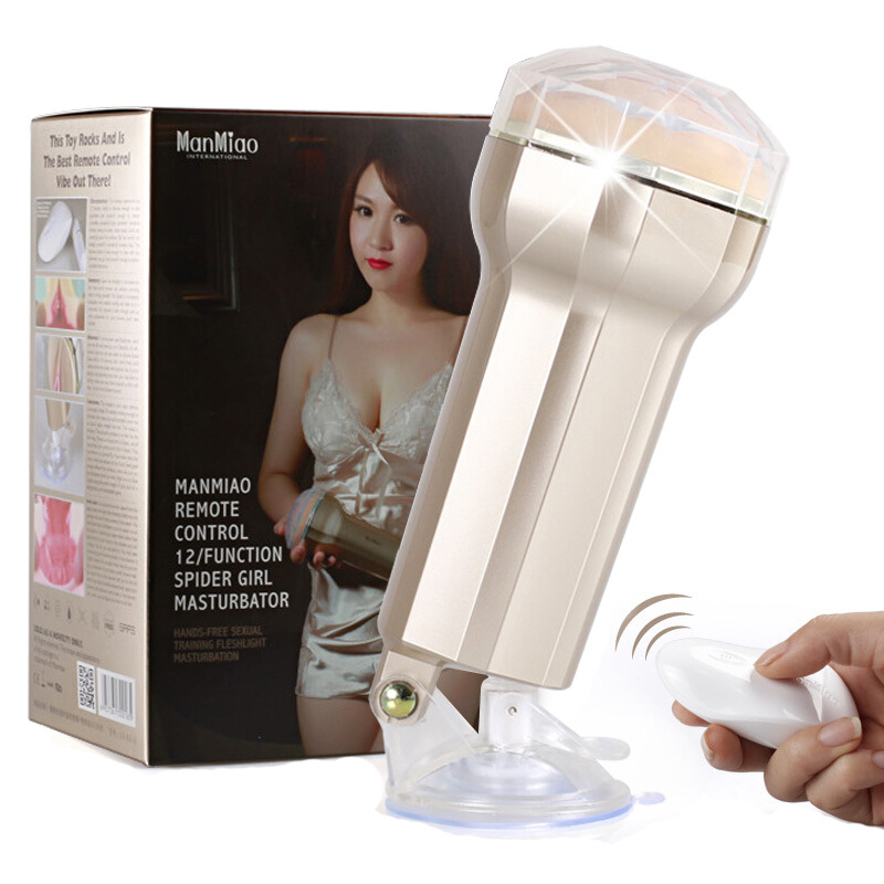 Âm Đạo Dán Tường ManMiao Gold Điều Khiển Từ Xa ABS Silicon Mềm 