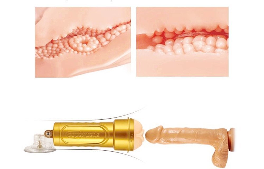 Gold Plated Wall-Attached Premium Male Masturbator – Soft Silicone USA