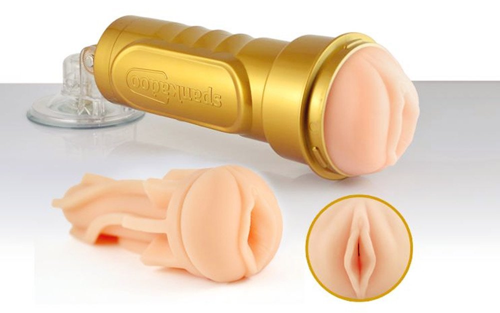 Gold Plated Wall-Attached Premium Male Masturbator – Soft Silicone USA