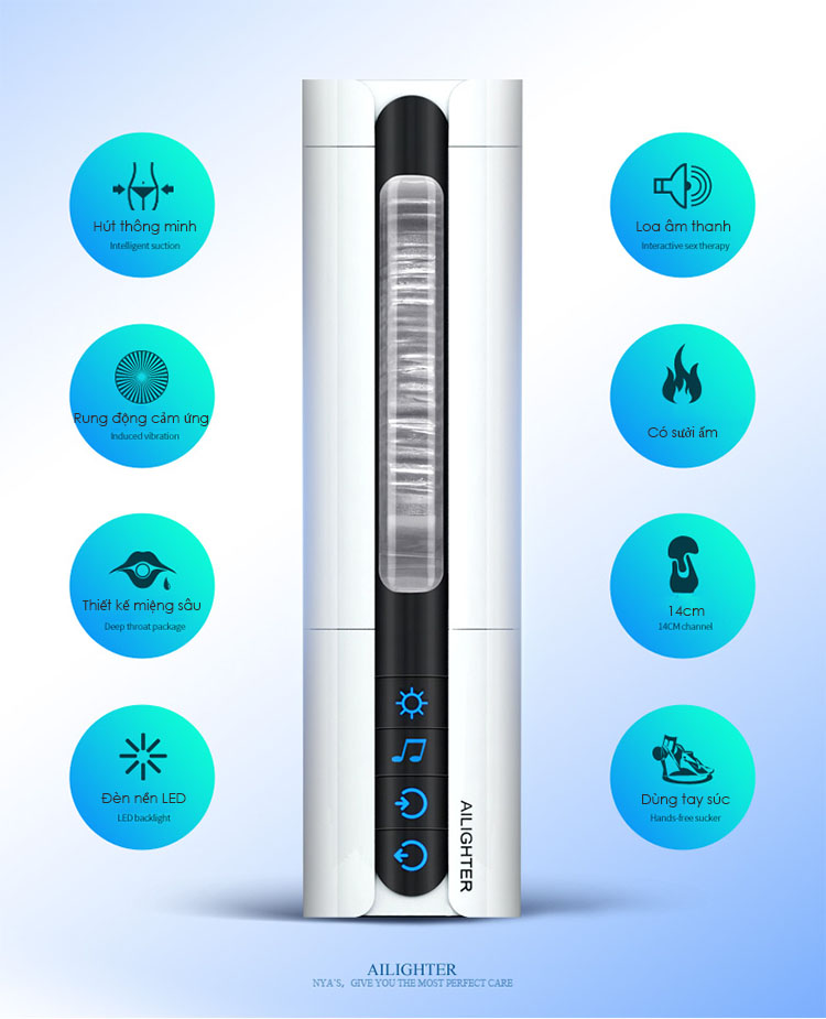 Âm Đạo Giả Mút Dương Vật Sưởi Ấm Kích Thích Cực Khoái AIR