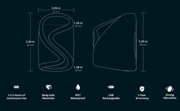 Máy Rung Massage Dương Vật Lovense Gush Thông Minh Điều Khiển App