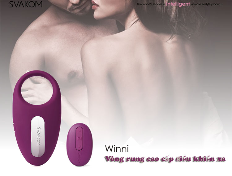 Vòng Đeo Dương Vật Cao Cấp SVAKOM WINNI Điều Khiển Từ Xa, Siêu Phê