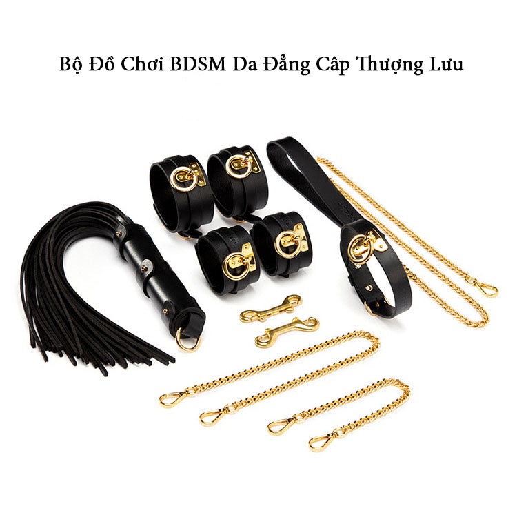 Bộ Đồ BDSM Da Thật Mạ Vàng 24K Sang Trọng Phong Cách Độc Đáo Bộ Đồ BDSM Da Thật Mạ Vàng 24K Sang Trọng Phong Cách Độc Đáo