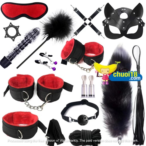 Bộ BDSM Bạo Dâm 15 Món Siêu Kích Thích Có Que Rung Đuôi Cáo Cao Cấp