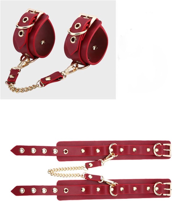 Bộ Bạo Dâm Da Cao Cấp Đen Đỏ - Túi Xách + Quà Tặng Hấp Dẫn