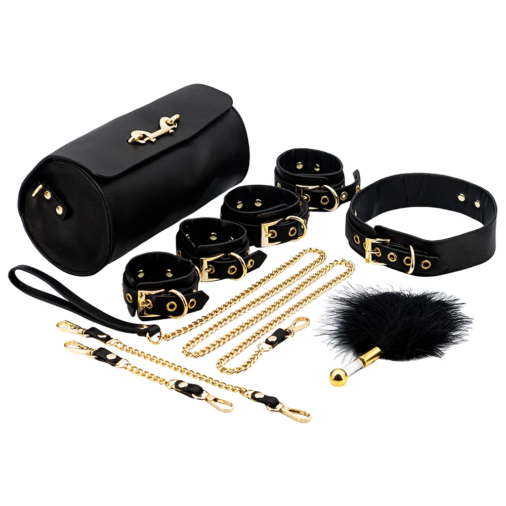 Bộ Bạo Dâm Da Cao Cấp Đen Đỏ - Túi Xách + Quà Tặng Hấp Dẫn