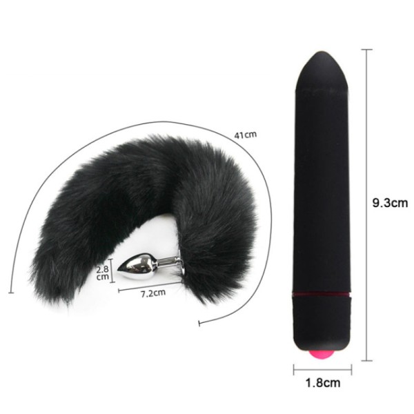 Bộ BDSM 9 Món Sang Trọng Kèm Que Rung Đuôi Cáo Hấp Dẫn