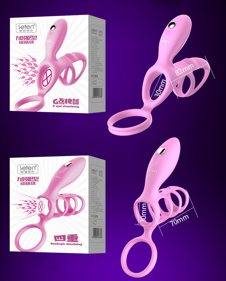 Bao cao su đôn khúc Leten rung quai đeo silicone an toàn