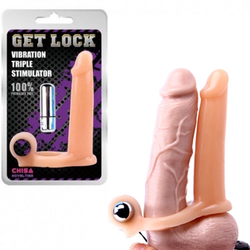 Bao cao su đôn dên kèm dương vật giả rung mềm mại an toàn