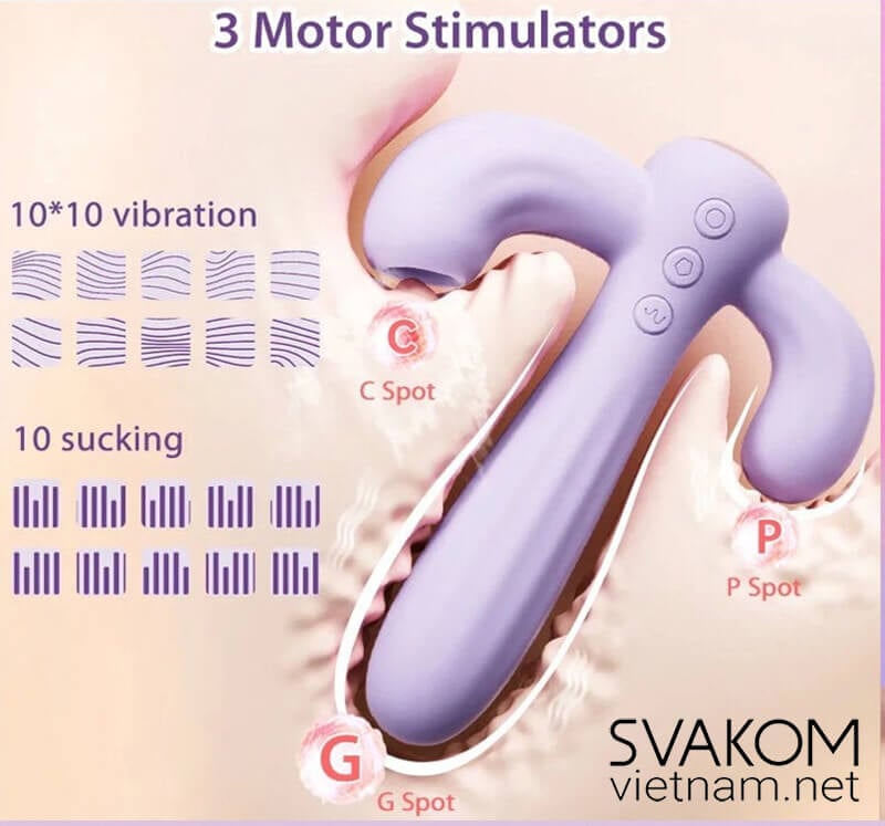 SVAKOM Bernice Đồ Chơi Người Lớn 3 Nhánh Rung Bú Hút Kích Thích