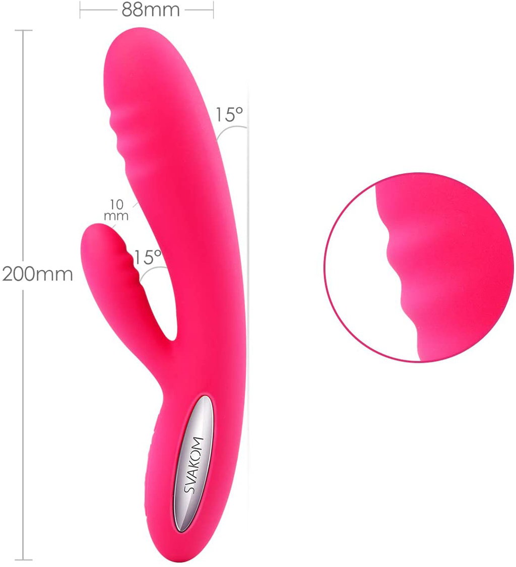 SVAKOM Adonis dương vật giả rung 2 nhánh lớn sưởi ấm 38°C