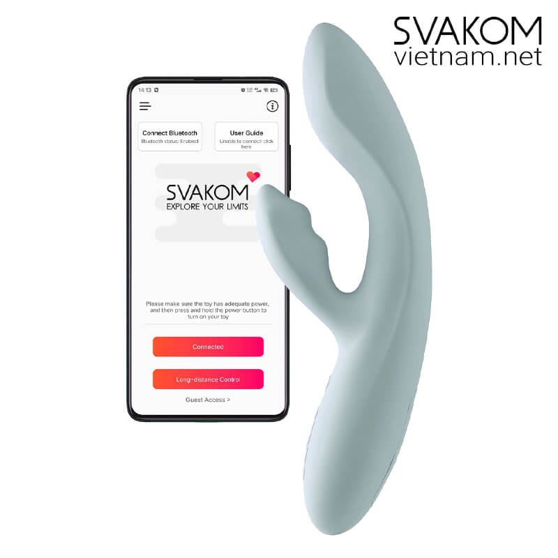 SVAKOM Chika sextoy điều khiển App 2 nhánh rung sưởi ấm 38°C cao cấp