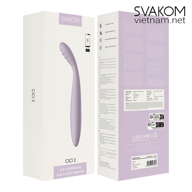 SVAKOM Cici 2 ngón tay rung điểm G điều khiển App kích thích cực đỉnh