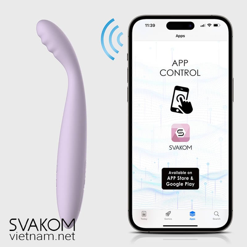 Điều Khiển App SVAKOM Cici 2 Ngón Tay Rung Điểm G Ấm Áp