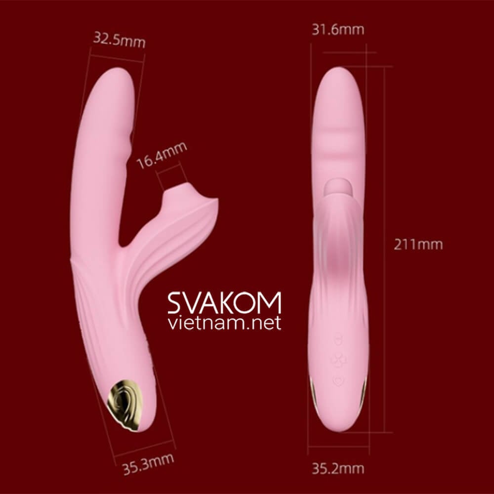 SVAKOM Frederica dương vật giả rung thụt bú hút cao cấp