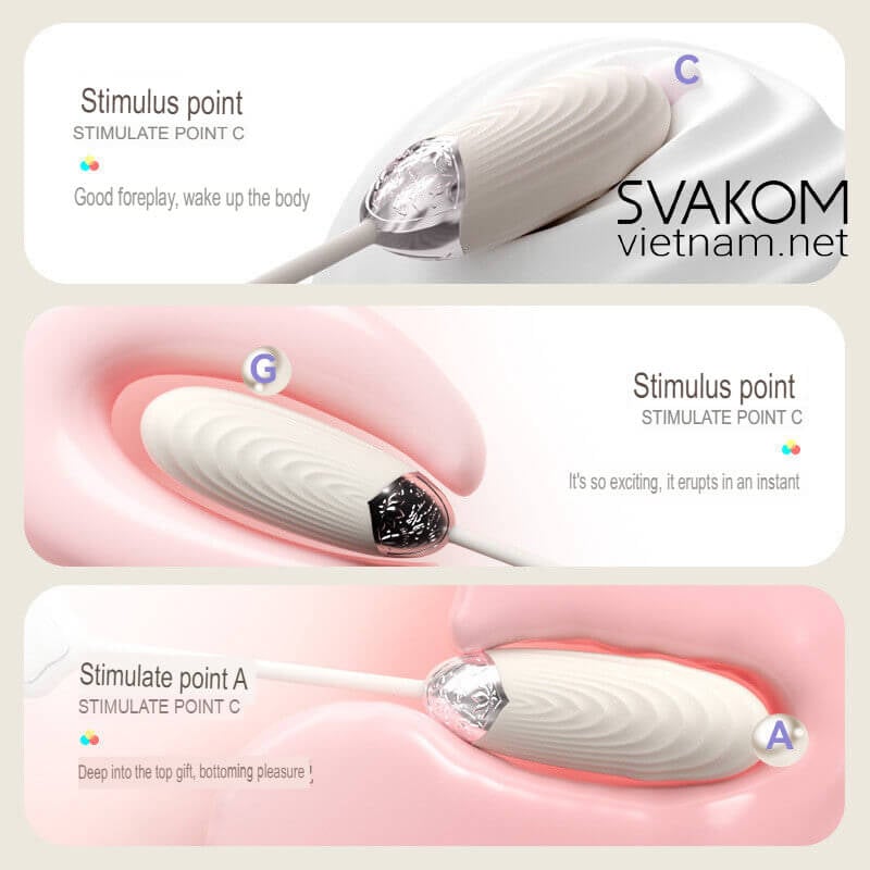 Trứng rung thụt SVAKOM Aravinda với các chế độ điều khiển qua ứng dụng và điểm kích thích