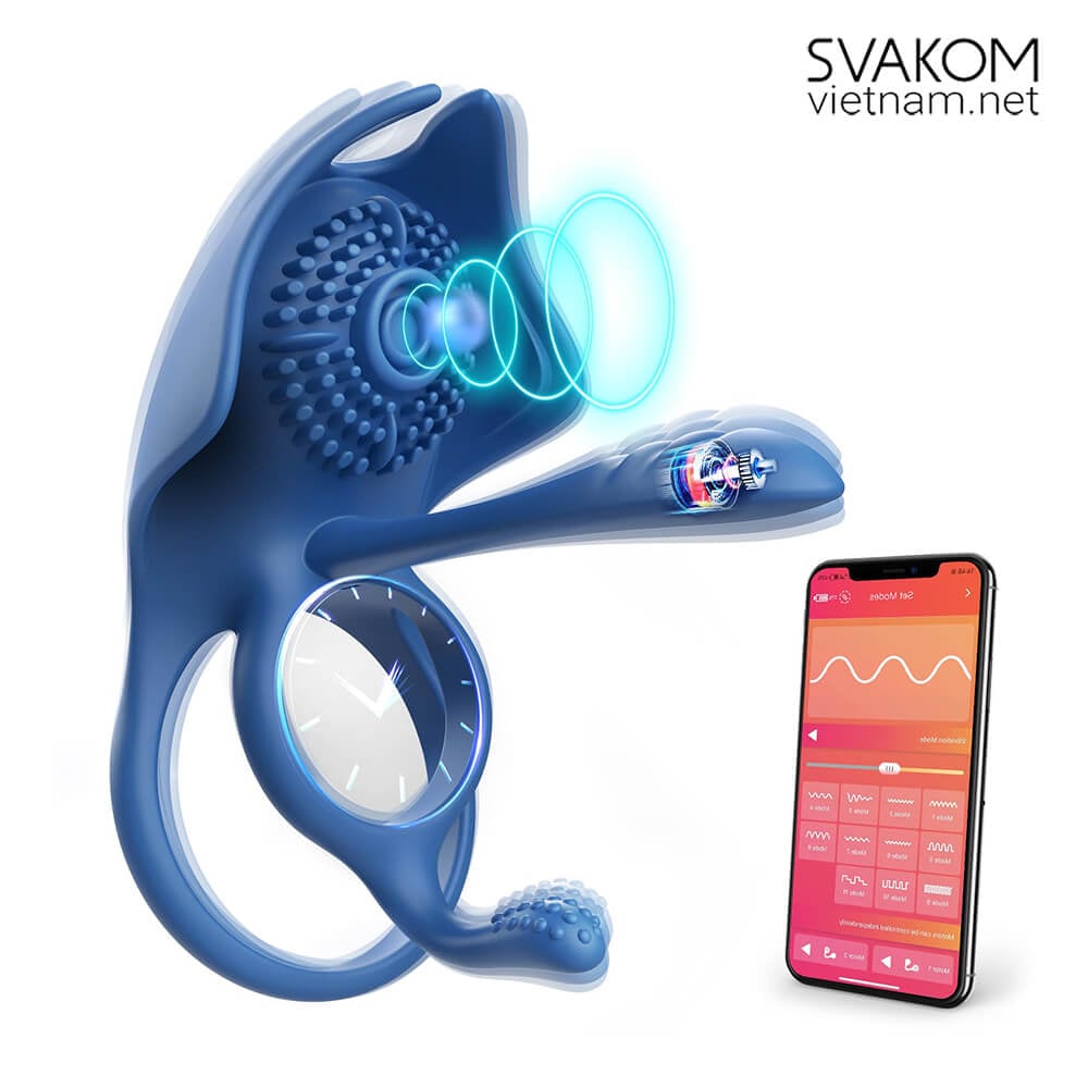 Vòng đeo dương vật SVAKOM Barzillai 4 điểm kích thích điều khiển app