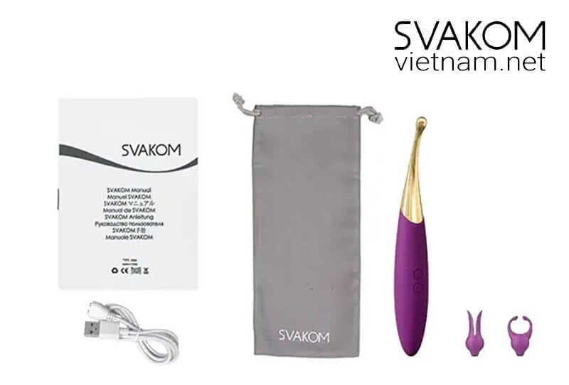 SVAKOM Beatrice - Thiết bị rung đa năng với đầu kim loại và silicone thay thế