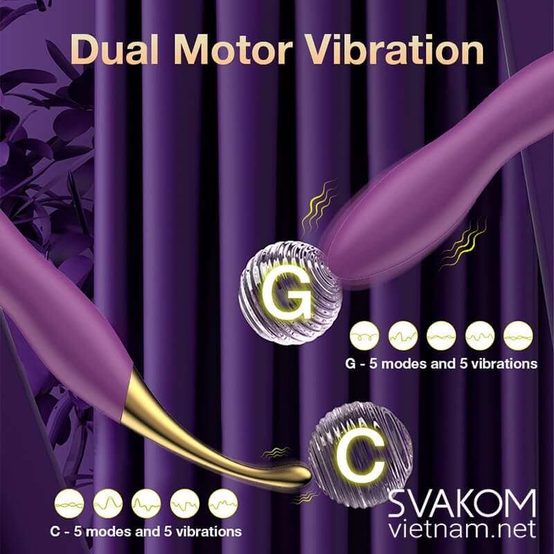 SVAKOM Beatrice - Thiết bị rung đa năng với đầu kim loại và silicone thay thế