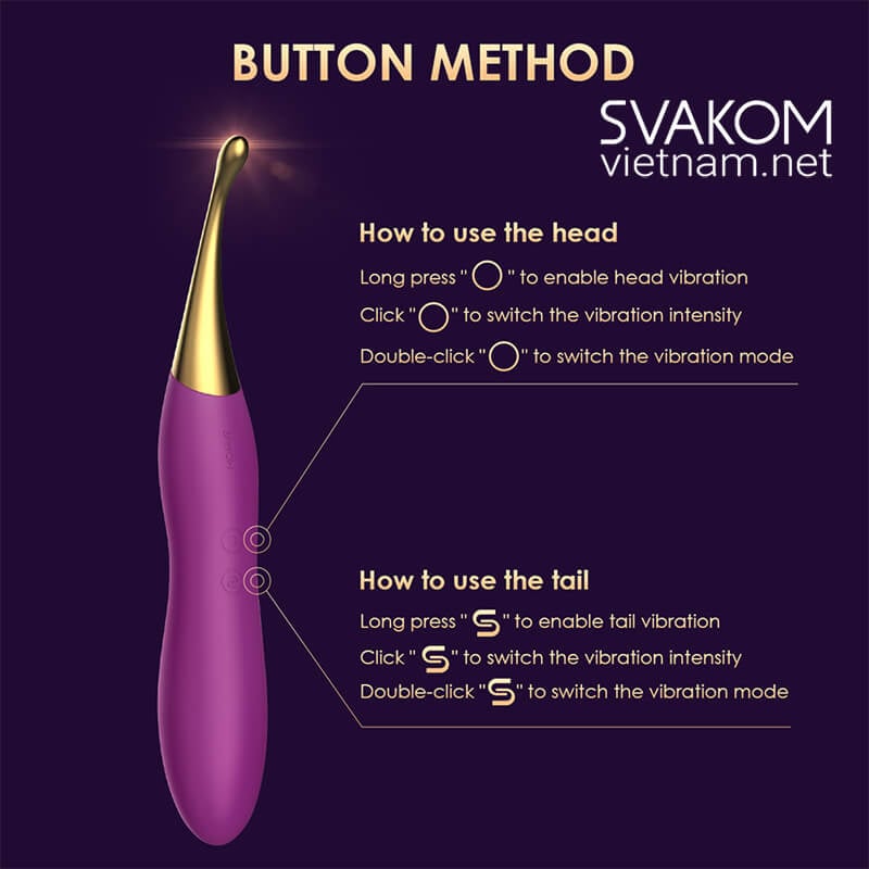 SVAKOM Beatrice - Thiết bị rung đa năng với đầu kim loại và silicone thay thế