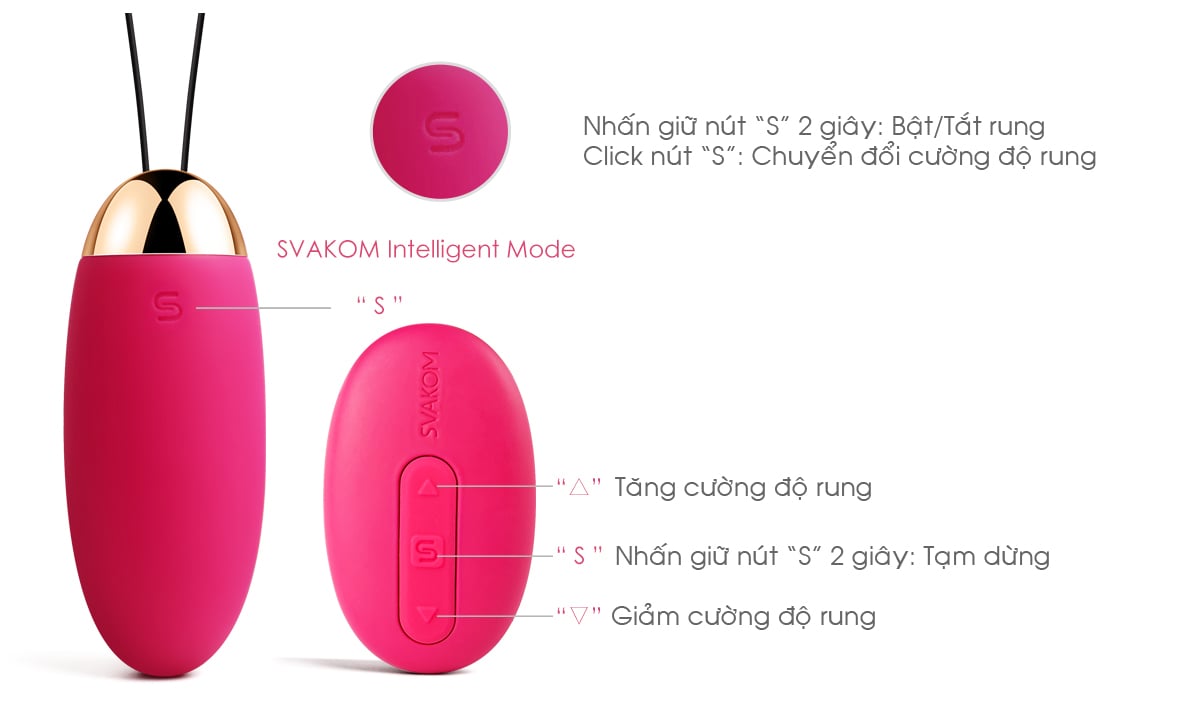 SVAKOM Elva Trứng Rung 26 Tần Số Rung Điều Khiển Từ Xa