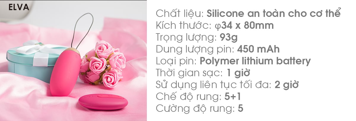 SVAKOM Elva Trứng Rung 26 Tần Số Rung Điều Khiển Từ Xa