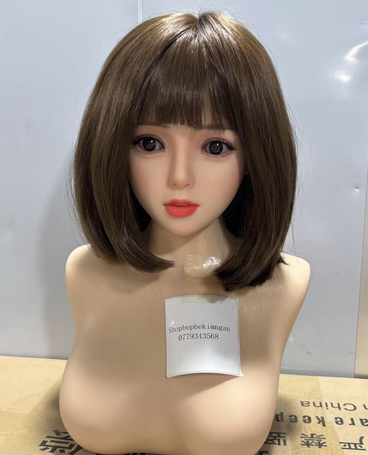 Đầu Silicone Cấy Tóc Miệng Lưỡi Mô Phỏng JP Chi Tiết Thật