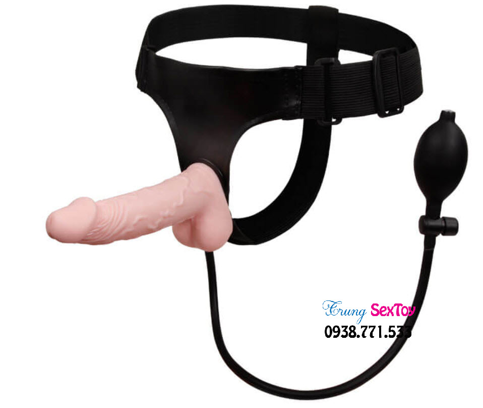 Lesbian Inflatable Strap-On Dildo Sex Toy