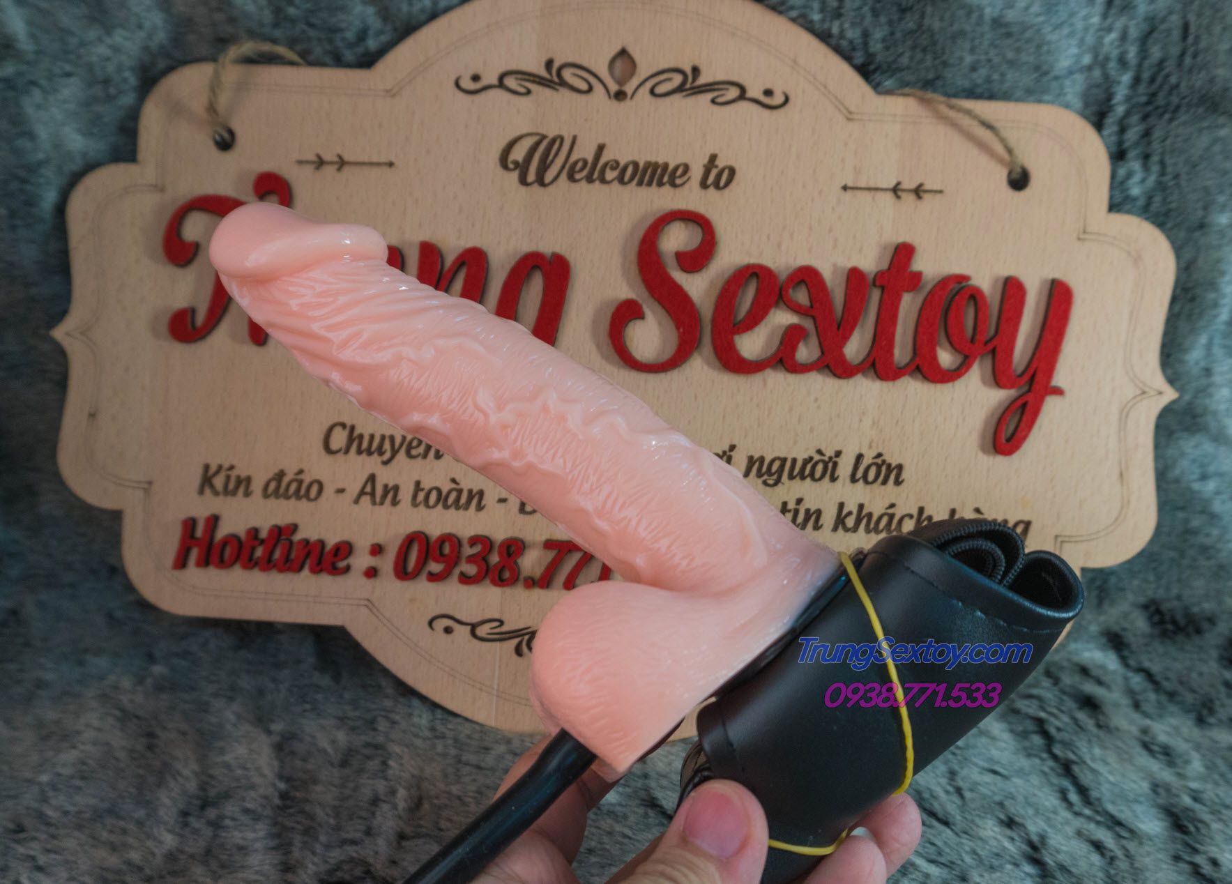 Lesbian Inflatable Strap-On Dildo Sex Toy